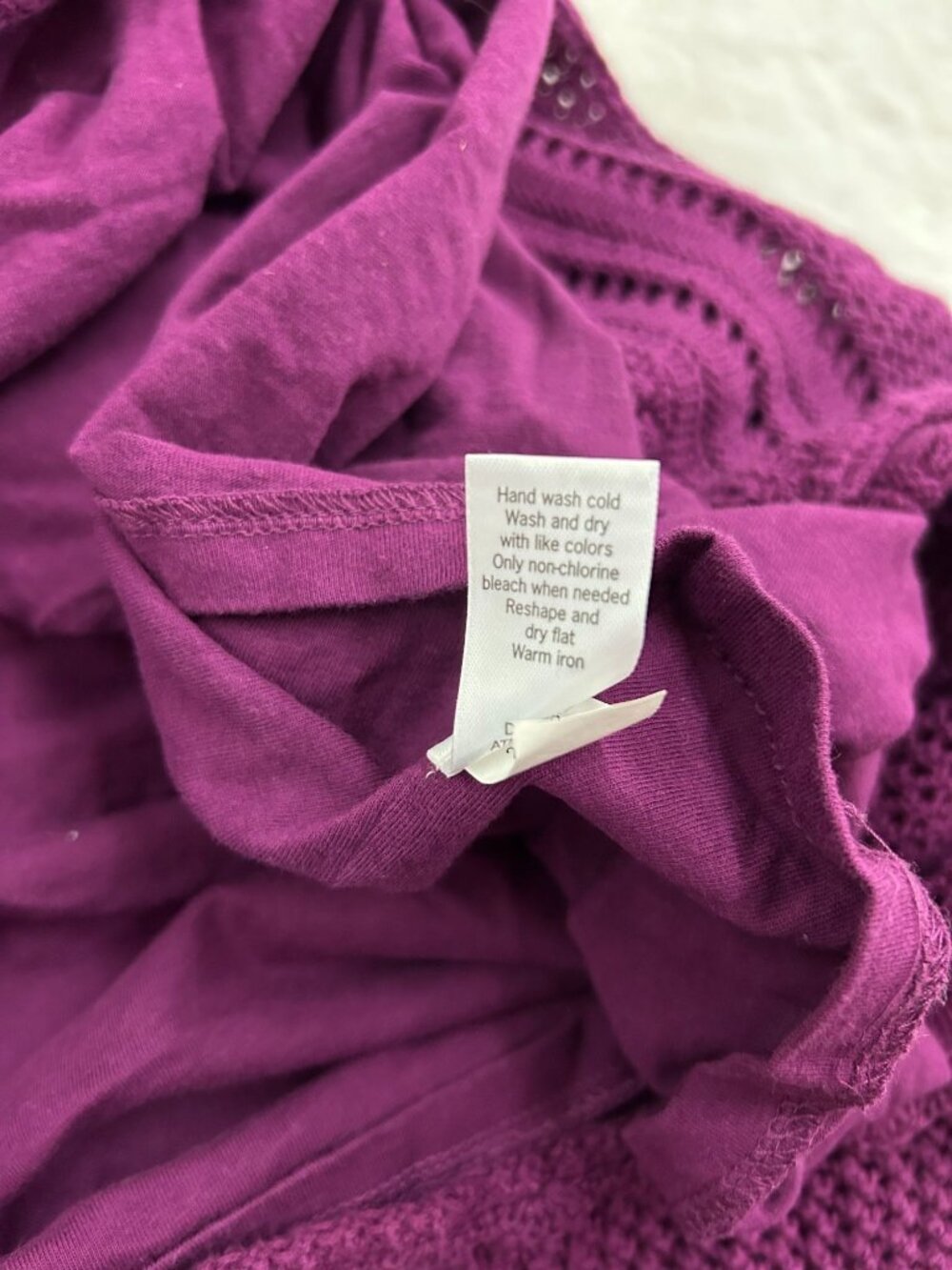 Athleta Dress Women's S Purple Cotton Blend Crochet Knit Sleeveless Casual Wear - Picture 12 of 13